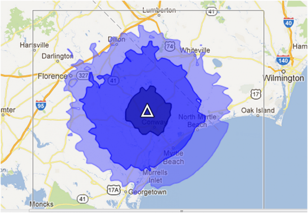 Cool Springs 147.090 MHz Coverage Map